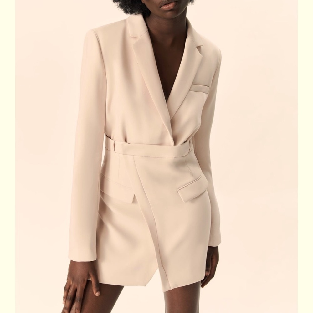 Zara blazer dress in light yellow